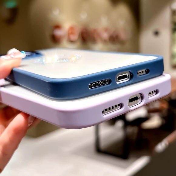 Clear Glitter Case For iPhone 14 Pro Max, Rhinestone Heart Clear Case, 6.7 Inch - Picture 3 of 11